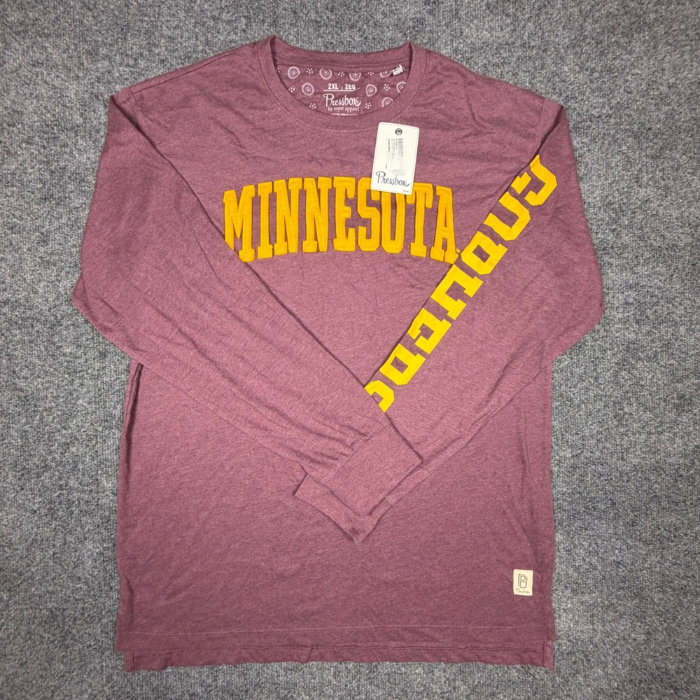Pressbox Minnesota Golden Gophers Long Sleeve T-Shirt Maroon 2XL MIN62A05CY5